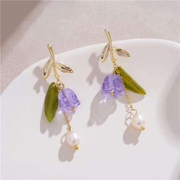 Simple Elegant Earrings – Minimalist Gold Dangle Earrings - Picture 4 of 5